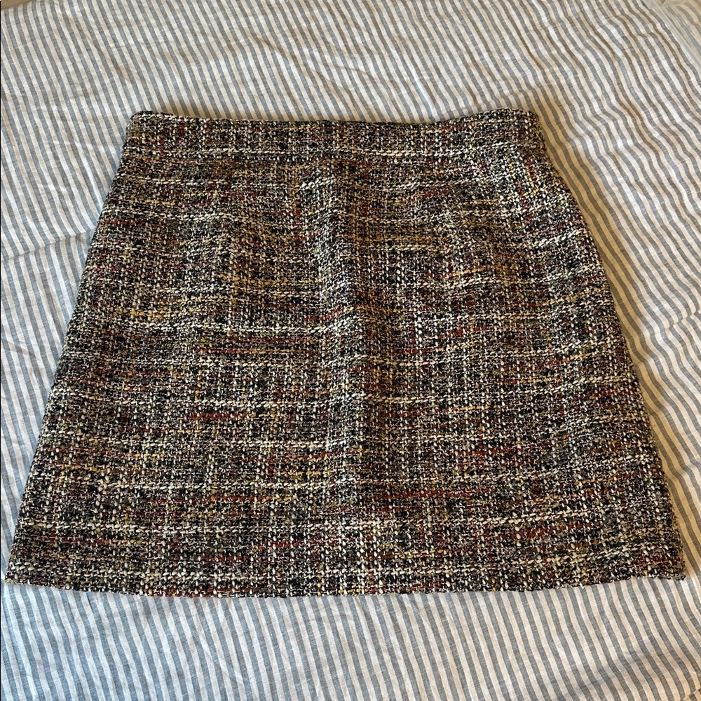 Tweed Mini Skirt - Black, Brown, Yellow